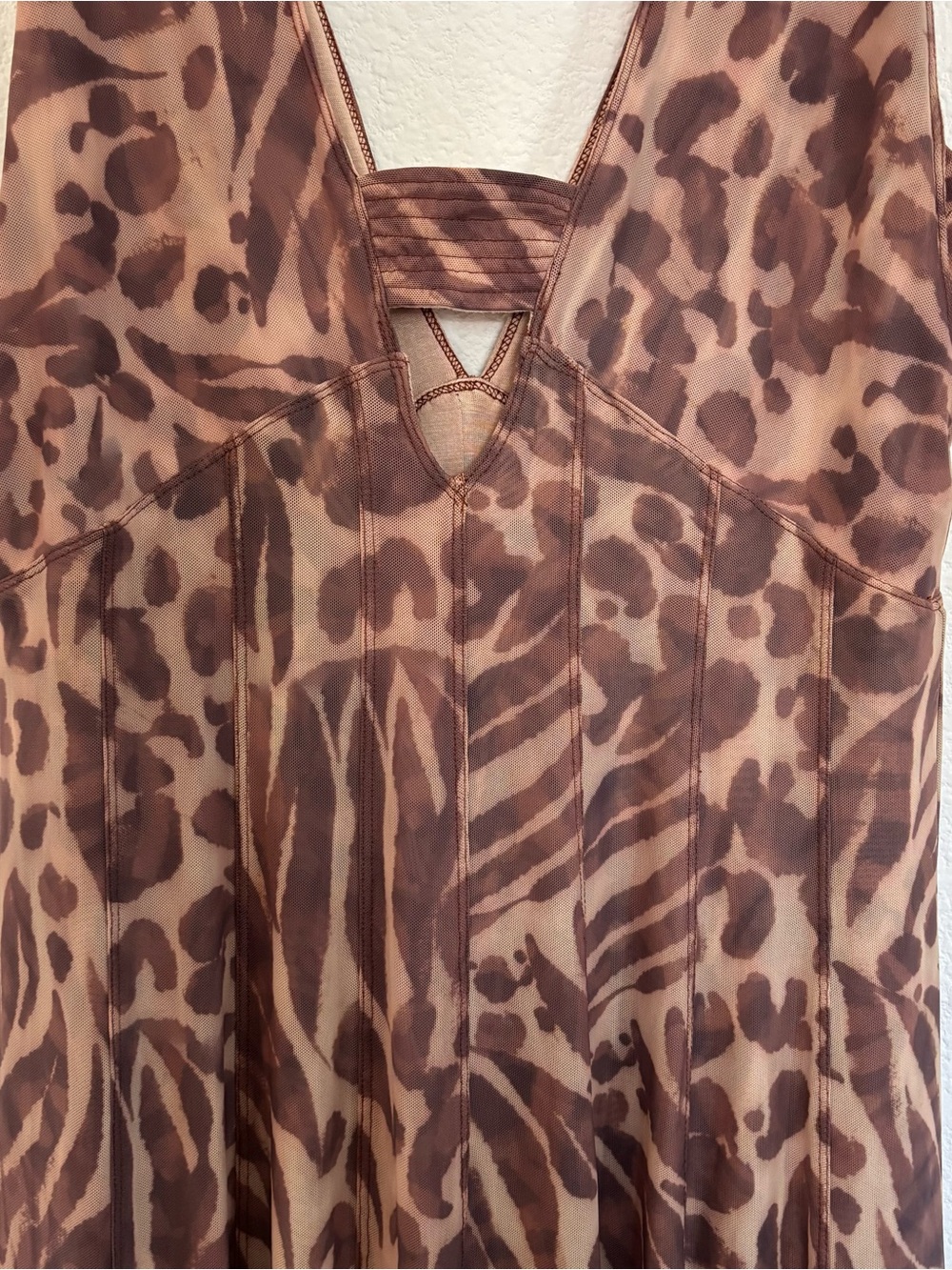 Pilcro Anthropologie Seamed V Neck Mesh Dress - Picture 9 of 10